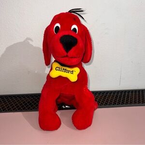 Vintage 2003 Kohls Cares Clifford Big Red Dog Yellow Bone Plush Stuffed Animal